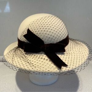 Charming Vintage Betmar Wool Hat with Veil and Velvet Bow